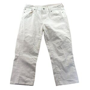 Vintage Levi's Women's 515 Jeans Size 12 White Denim Cotton Wide Leg Classic Cas